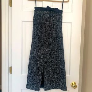 Sexy strapless tweed dress